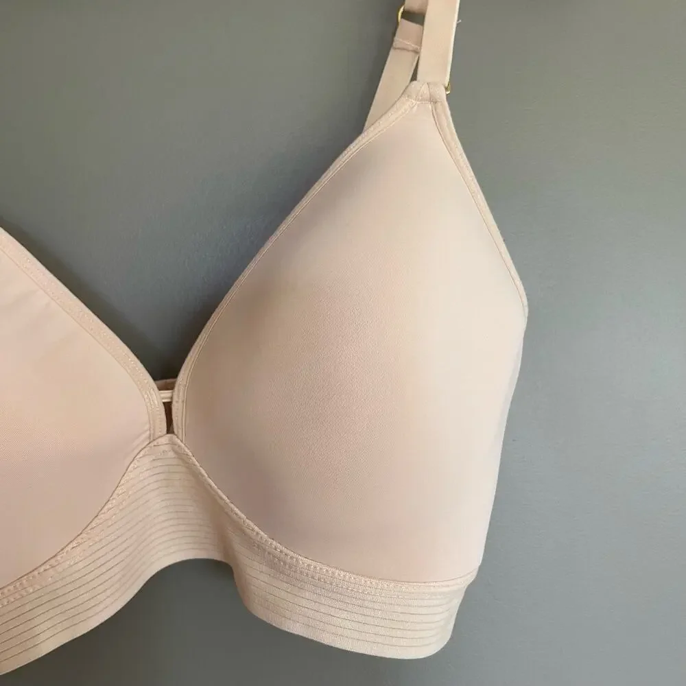 Lively All-Day Plunge Wireless Bra‎ Toasted Almond Size 38DD Nude Lightly Padded
